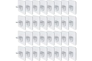 CHONGCIN 32 Pièces Chevilles De Support Etagere Autocollant,Crochet Adhesif Mural,Adhésives De Support D'Étagère Pour Cuisine, Livres, Cuisine,Salle De Bain