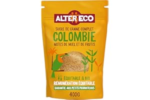 ALTER ECO - Sucre de Canne de Colombie - Sucre Complet Bio et Équitable - Origine Colombie - 400 g