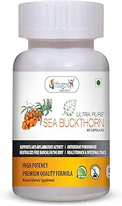 Vringra World-Class Ultra Pure SEA BUCKTHORN Capsules. Best Supplement To Boost Stamina & Immune System. Pack Of 60 Cap.