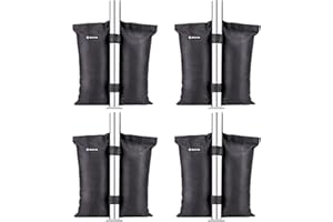 Brosyda 4 Sacos de lastre de Arena, Bolsas de Arena Resistentes con Doble Costura, Sacos de lastre para Montar toldos y Tiendas, cenadores, Muebles de Exterior. Color Negro (4 x 25 Libras)