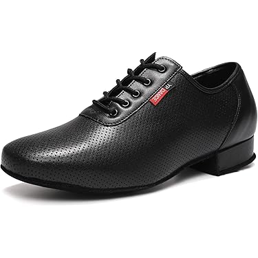 Latin Ballroom Dansschoenen, Leather Salsa Tango Lesgeven Dansschoenen Professionele Performance Oefen Dansschoenen voor Heren,Rubber full sole,39 EU