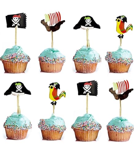 200 Stück Piraten-Flaggen Zahnstocher – Jolly Roger Totenkopf Deko Für Cupcakes, Cocktails & Partys