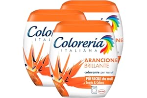 GREY 3x Coloreria Italiana Colorante per Tessuti in Lavatrice Colore Arancione Brillante Formula Tutto in Uno - 3 Confezioni Monodose da 350 g