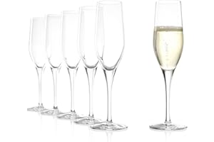 Stölzle Lausitz Bicchieri da Champagne Exquisit Set di 6, 175ml – Eleganti Flûte in Cristallo Ideali per Champagne e Prosecco – Lavabili in Lavastoviglie e Resistenti agli Urti, Made in Germany