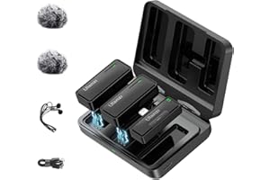 ULANZI SELECT Lavalier Mikrofon Kabellos für iPhone iPad MFi-Zertifizierung, ULANZI Ansteckmikrofon Anhörbar Plug&Play Kein APP/Bluetooth 100M Übertragbar 8 Std Aufnahme, Mini Mikrofon für Podcast Interview YouTube