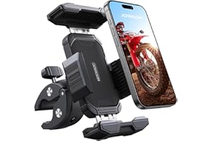 JOYROOM Soporte Movil Moto,【7.2" Teléfono Grande Amigable & Estándar Militar】 Universal Soporte Movil Bicicleta,【1s Tensor & Brazo Metálico】 Soporte Telefono Moto para Scooter
