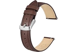 BISONSTRAP Elegantes Correas Reloj de Cuero, Liberación Rápida, Correas para Mujer y Hombre, Compatibles con Lengüetas de Reloj de 12mm 14mm 15mm 16mm 18mm 20mm