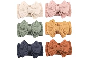 JOYOYO 6 Pcs Baby Bow Headbands Wide Headband With Cute Big Bows, Super Stretchy Hairbands Headwears for Baby, Toddlers