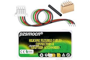 pzsmocn 10 set/40 pezzi Mini Micro JST-SH-SMD-HHR 1,0 mm 4 pin 30 AWG Kit Cavo in Silicone, Connettore Femmina con Filo 20cm e Spina Maschio IC, per Strisce luminose a LED, Giocattoli RC, Batterie