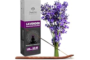 Simply Vedic Lavender Incense Sticks 250-Grams (Approx 135 Premium Incense Stick + Incense Holder)| Lasts 60-Minutes, Ideal for Meditation, Yoga, Spiritual Healing, Prayers, Aromatherapy