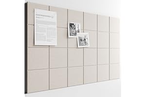 Bumusty Large Felt Bulletin Board 36"x24" Cork Board Alternative 6 Pack with 40 Safe Removable Adhesive Tabs, Cork Boards for Walls for Home Office Classroom Pin Board-Oatmeal