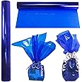 TOPTIME Cellophane Wrap Roll Royal Blue | 100’ Ft Long X 16” in. Wide | 2.3 Mil Thick Transparent Royal Blue | Gifts, Baskets, Treats Cellophane Wrapping Paper | Colorful Cello Décor, Decorations