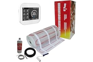 Nassboards Premium Pro - Kit de Calefacción Eléctrica Por Suelo Radiante de 200 W - 5.0m² - Termostato Blanco WiFi Inteligente