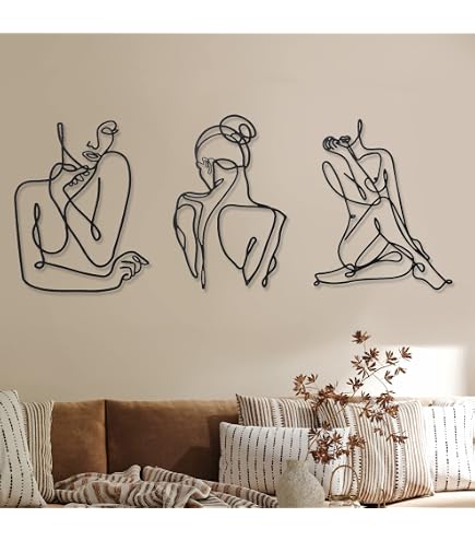 Minimalistische Metall-Katze Als Wandskulptur | Abstrakte Linien-Deko | Für Wohnzimmer & Mehr