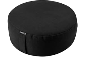 ‎REEHUT REEHUT Meditationskissen Rund Yoga Kissen mit Buchweizenschalen und Baumwolle，Yoga Sitzkissen Durchmesser 33cm/Höhe 11,5 cm mit waschbarem Bezug aus Baumwolle