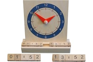 ERZGEBIRGISCHE HOLZSPIELWAREN EBERT GMBH Lernspielzeug Lernuhr Analog & Digital BxH 17,5x20cm NEU Uhr Holzuhr Wecker Zeit Zahlen Spielzeug Lernen Schule Mathematik Zählen Hausaufgaben Strategiespiel Holzspiel Spielsortiment Holz Seiffen