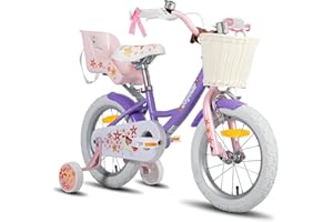 JOYSTAR Vélo Licorne 12/14/16/18 Pouces pour Filles 2-9 Ans, vélo Enfant avec siège vélo poupée et Roues stabilisatrices& Panier