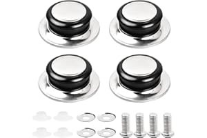 FESSOSKO 4 Pieces Poignée de Couvercle de Casserole Poignée de Couvercle en Verre Couvercle de Casserole en Acier Inoxydable Ouchons Poignées Poignées Universelles de Couvercles de Casserole