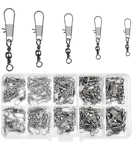 FANATIK Girelle Per Pesca Con Moschettone Duo-Lock - 1013, Taglie 10-2, Acciaio Inox, Made In Corea Del Sud - 3