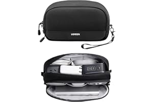 UGREEN Organizador Viaje Almacenamiento de Accesorios Electrónicos, Bolsa de Cable Impermeable estándar M Negra
