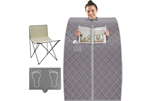 SereneLife Sauna, Mini Sauna, Dampfsauna für Zuhause, Infrarot Sauna für Zuhause, Portable Sauna, inklusive Saunastuhl und Fuß- Infrarotmatte