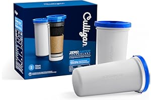 Culligan with ZeroWater Technology Replacement Filter 2-Pack, 5-Stage Advanced Water Filter – IAPMO Certified to Reduce Lead, Total PFAS (Forever Chemicals), Mercury, Fluoride, and Chlorine