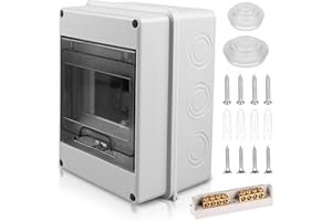 BORDEAG Quadro Elettrico Esterno, Scatola Elettrica da Esterno, Quadro Elettrico Interno di Distribuzione con 1 Fila, Quadro Elettrico 5 Moduli Impermeabile IP65, Scatola Elettrica da Parete per Giardino