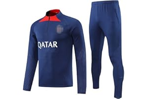 Kobzio chandal hombre completo, chándal fútbol niño hombre ropa de entrenamiento de fútbol de manga larga para adultos, adecuada para hombres y mujeres en primavera y otoño.