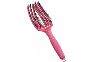 Olivia Garden Fingerbrush Care Iconic - Talla Media - Rosa intenso - Cepillo desenredante con Cerdas de jabalí y nylon para un brillo y un peinado definitivos