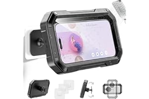 KDD wasserdichte Handyhalterung Dusche - 360° Drehbare & Abnehmbare Dusche Handyhülle, Handy Wandhalterung mit HD Touchscreen für Badezimmer Küche Handy Accessoires Passend für 4-6.7“ Telefone
