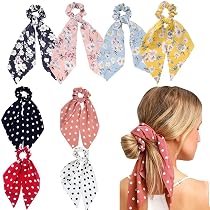 6 Chiffon-Haargummis Mit Schleife – Weich, Dekorativ & Haarschonend (verschiedene Farben, Ca. 35 Cm)
