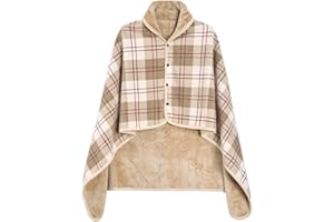 heekpek Sciarpa Grande Invernale Sciarpa Scialle Donna Caldo Coperta Scialle con Bottone Plaid Poncho Scialle Pile Multifunzione Sciarpa Oversize in 2 Taglie