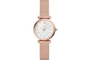 Fossil Montre pour femme Carlie Mini, boîtier de 28 mm, mouvement à quartz, bracelet en acier inoxydable