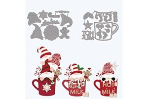 GLOBLELAND Christmas Gnome Cup Cutting Dies Metal Christmas Santa Dwarf Snowflake Die Cuts Template for Paper Card Making Decoration DIY Scrapbooking Album Craft Decor