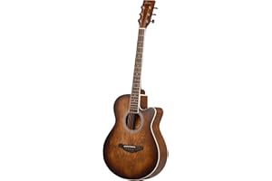 Fazley W55-COL-BR-EQ Colourtune Electric-Acoustic Guitar - 6 Steel-String Guitar - Beginners Guitar - Western Body - 41 Inches Full Size - Brown