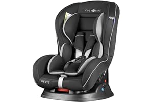 Cozy N Safe Nevis Group 0+/1 Car Seat 0-18kg, Birth to 4 Years, Rear & Forward Facing, 7 Recline Positions, Side Impact Protection, 5 Point Harness, Deep Padding - Black/Grey