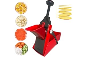 Meridiana® Ok Chef Mandolina REGOLABILE Spessore regolabile e taglio julienne Patate Affettatrice Cipolla taglia pomodori Chopper Kitchen taglia patate mandolina per verdure professionale (Rossa)