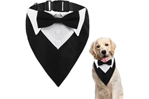 Larrel Foulard formel pour chien - Nœud papillon réglable - Bandana pour chien - Pour mariage, fête, mariage - Bandana en coton - Pour mariage, anniversaire