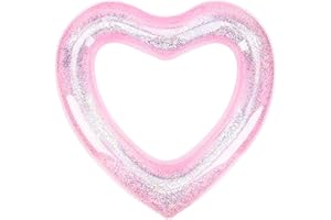 LUMOOM Anello da nuoto per adulti, grande, 120 cm, gonfiabile, galleggiante, galleggiante, a forma di cuore, per piscina, feste, spiaggia (rosa)