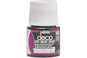 PEBEO Pébéo 092020 20 Deep Black - Pintura acrílica (Brillante, 45 ml), Color Negro Intenso