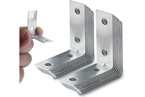 ZAVIA 16 Pcs L Brackets for Wood (38mm x 38mm) with Screws | Galvanised Steel Brackets for Fixing and Repairing Furniture, Shelves, Windows & Cabinets