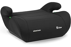 KIKKA BOO KikkaBoo Rehausseur Voiture Enfant i-UP, i-Size, 125-150 cm, Groupe 3, 7-12 Ans, 22-36 kg, Installation Ceinture de Sécurité, Léger et Compact, Noir