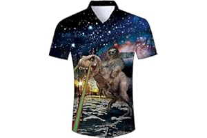 TUONROAD Hawaiian Shirt for Men Funny Cat 3D Printed Beach Shirt Short Sleeve Shit Shirt Mens Button Down Summer Casual Shirts M-XXL…