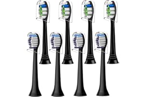 VALUABLETRY 8pcs Toothbrush Heads Compatible with Philips Sonicare Electric Toothbrush, 4pcs Precision Clean and 4pcs Whitening Clean Brush Heads,Black