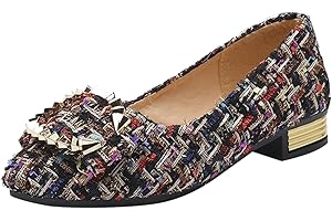 Luckywaqng Mary Jane - Élégantes - Pour femme - Avec nœud papillon - Talon bloc - Bout pointu - Chaussures de soirée - Chaussures de travail - Chaussures de mariage confortables - Chaussures de fête -