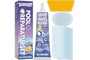 Wonshine Pool Reparaturset, Pool Flicken Wasserdicht, Luftmatratze Reparaturset, Durchsichtige Repariert Eine Vielzahl Von Aufblasbaren Gegenständen, Poolfolie, Kajaks, Schlauchboot (60ml)