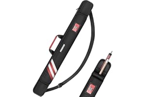 PEKREWS Billardqueue-Tasche, weiche Tasche für 1 x 1 für 1 Hintern und 1 Schaft, mit Reißverschlussfach, stabile Polyester-Billard-Queue-Tasche mit Schultergurt, Billardstock-Tasche für Damen und