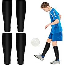 Kinder Fußball Stutzen - 2 Paar Schwarz, Atmungsaktiv Für Schienbeinschoner