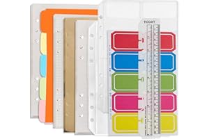 DY.2ten Set di ricariche per quaderni A5 a 6 fori (ricariche di carta a griglia + carta foderata + carta kraft + carta fogliare vuota) 180 fogli/360 pagine (45 fogli di ogni tipo)