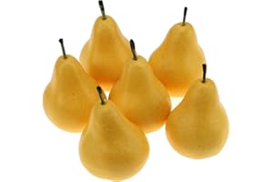 Gresorth 6pcs Artificiales Pera Decoracion Falso Fruta Natural Simulacion Comida Casa Fiesta Cocina Accesorios de Fotografía